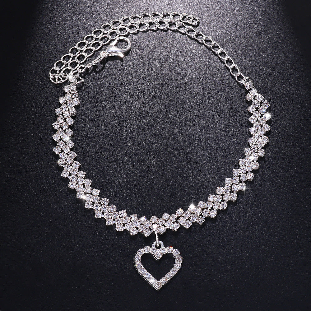 Tobillera de diamantes de imitación para mujer