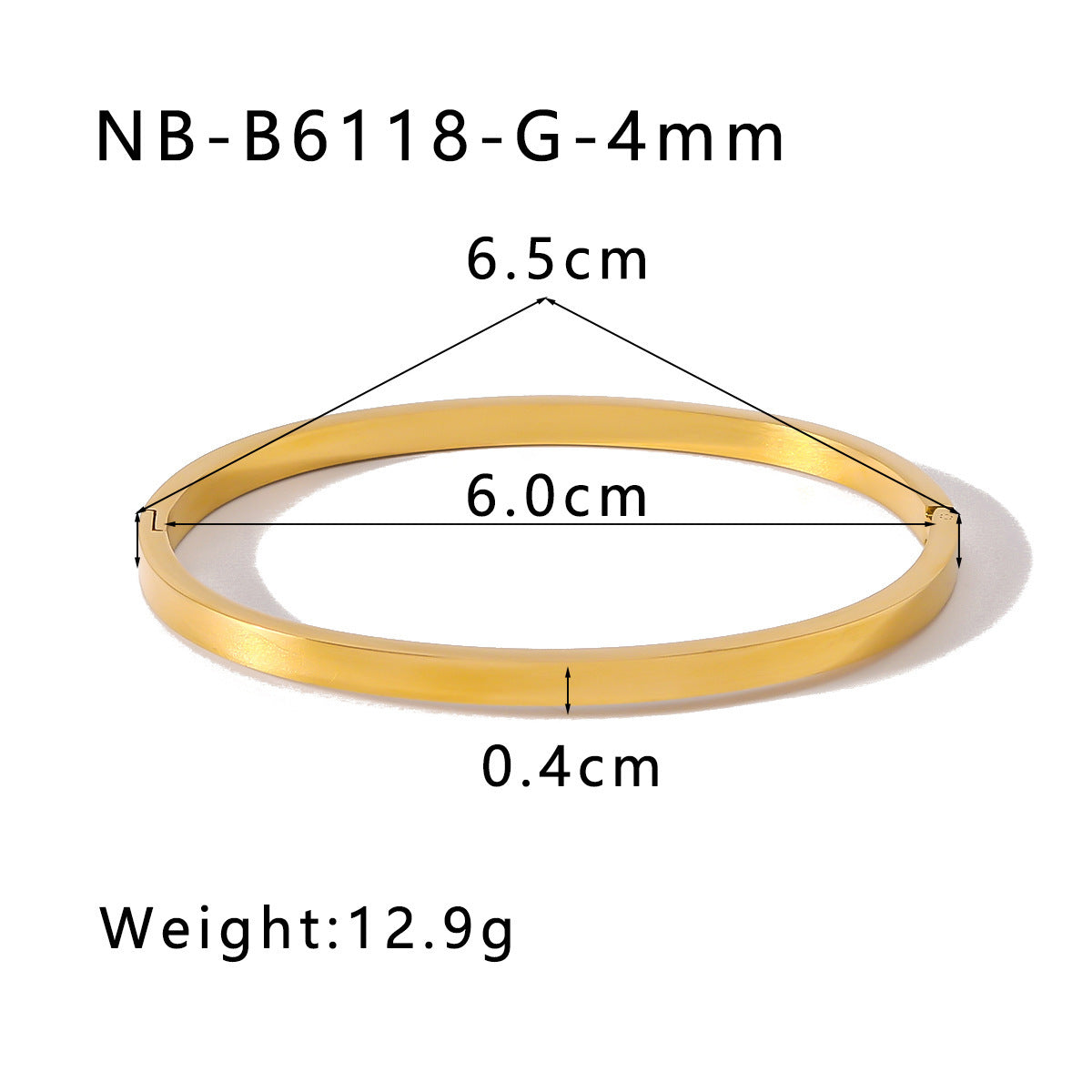 Simple Elegant Stainless Steel Vacuum 18K Gold Bracelet