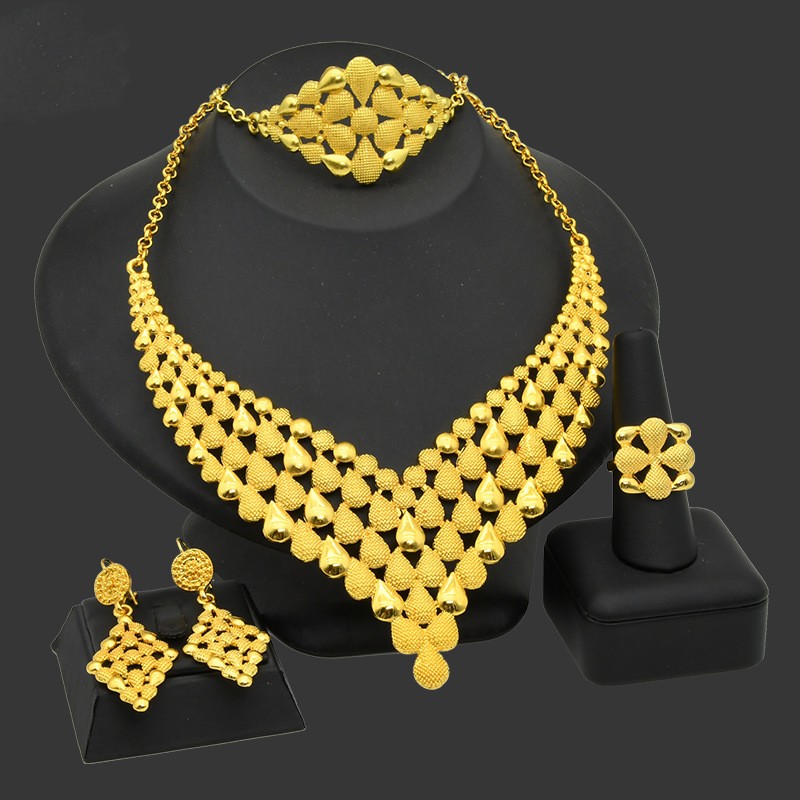 Nigeria Dubai 24K Gold Schmuckset