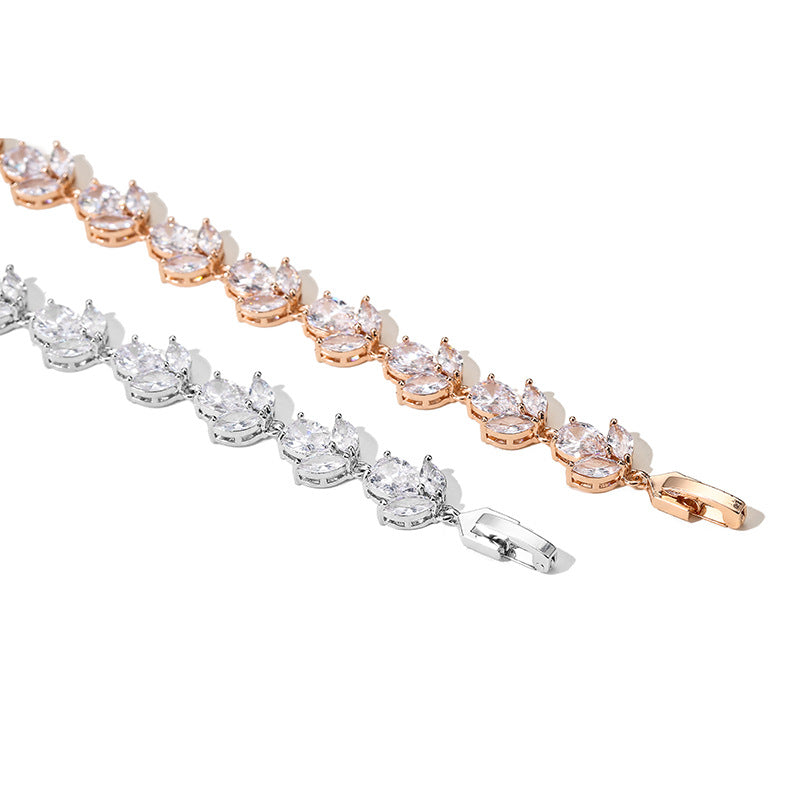 Neues Nischendesign Wassertropfen Pferdeauge Zirkon Armband