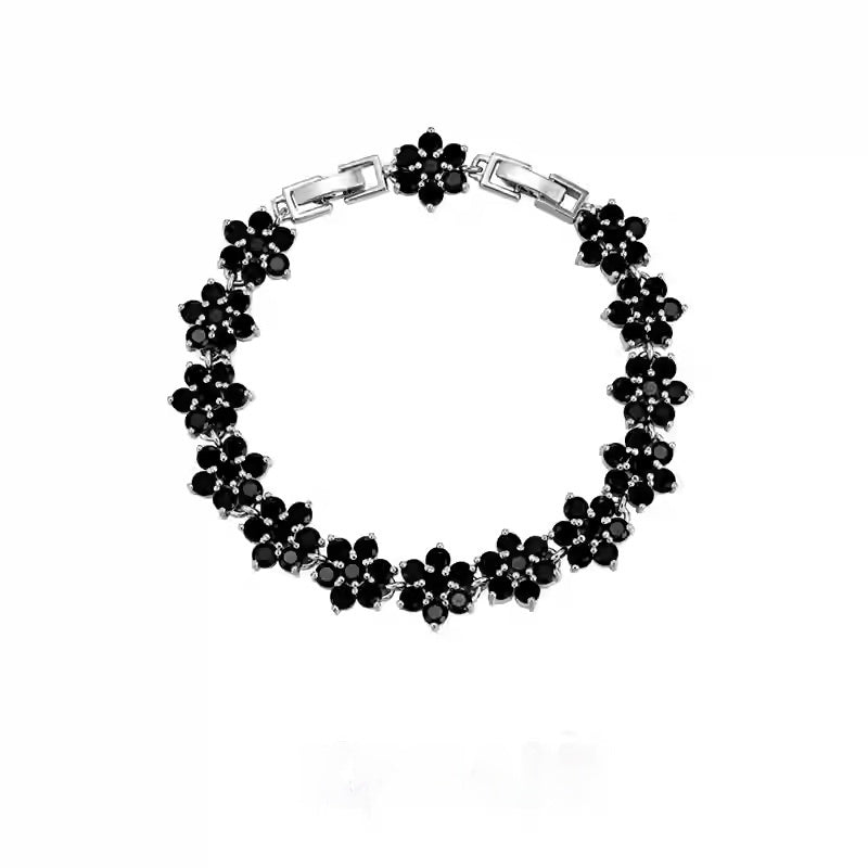 Black Zircon Snowflake Full Diamond Bracelet