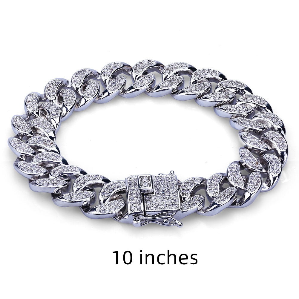 Amazon grenzüberschreitende europäische und amerikanische Hip-Hop-Accessoires Herrenarmband Kubanische Kette