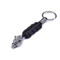 Llavero de acero inoxidable con tejido de cuerda