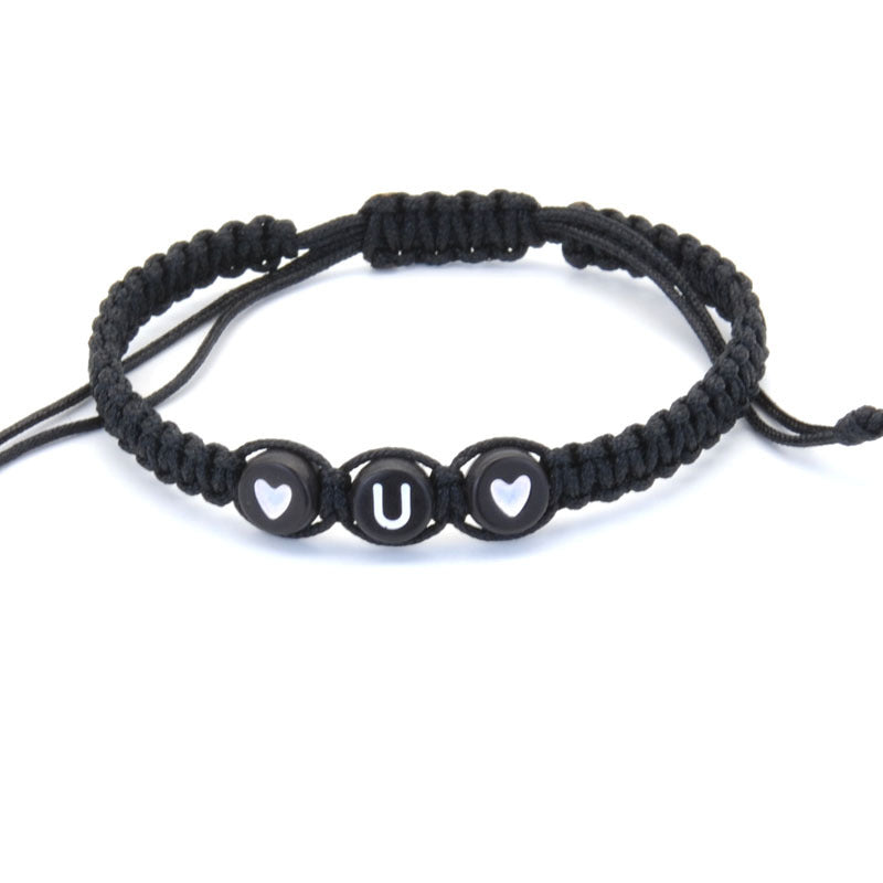 26 English Letters Love Heart Hand Woven Hand Rope