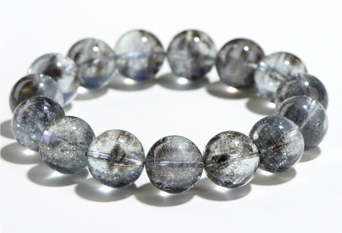 7A Natural Black Aquamarine Ball Bracelet