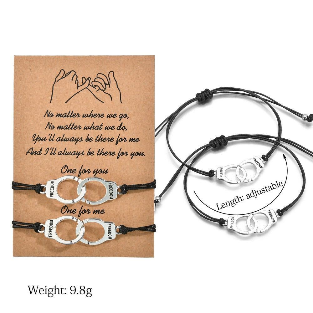 Pärchen-Handschellen-Armbänder Freundschaftskarten-Armbänder Armbänder