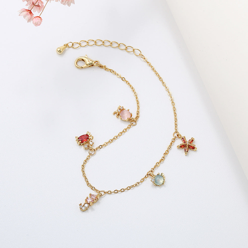 Armband mit Meerestieren 18K Gold Trendiges Armband