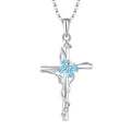 S925 Sterlingsilber Zirkon-Anhänger Kreuzkette für Damen