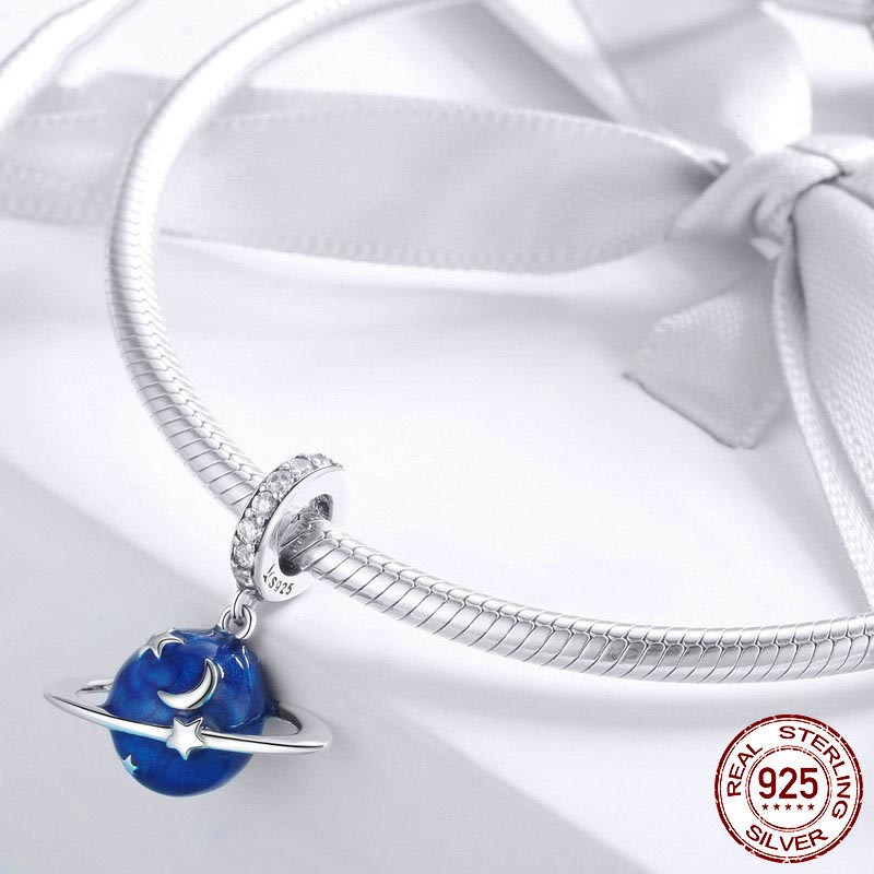 Fashion Blue Planet 925 Silver Pendant