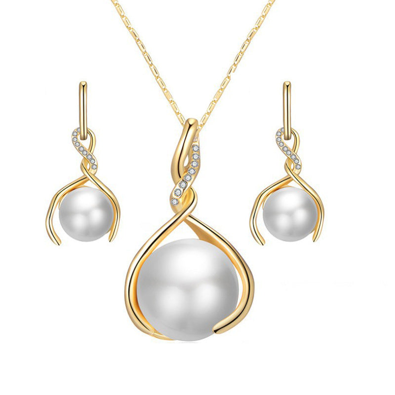 Koreanische Mode Temperament Schmuck Perlenohrring-Set