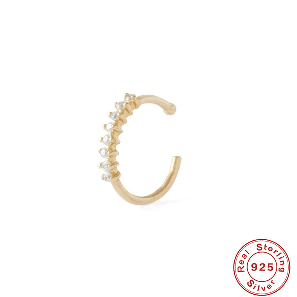 Anillo de Nariz de Plata Esterlina con Diamantes para Piercings Corporales