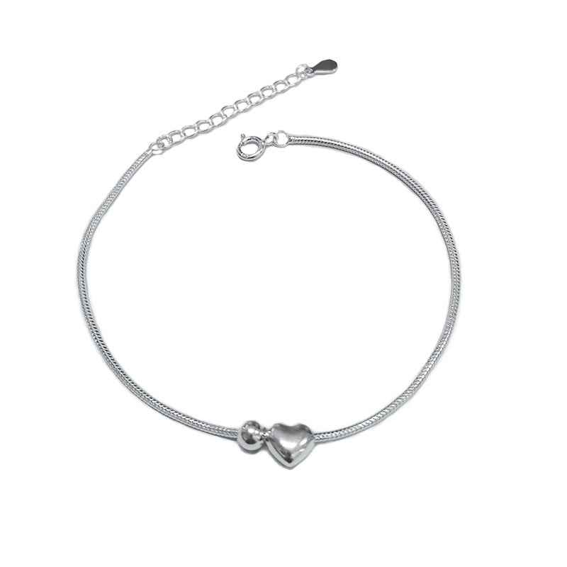 S925 Sterling Silver Centriole Snake Bone Bracelet Women's Simple Sweet Sliver Beads