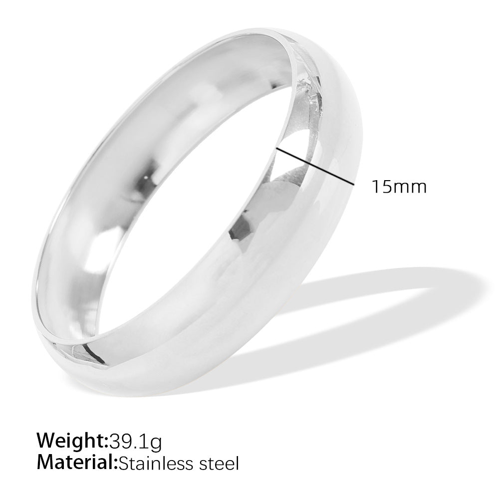 Metal Glossy Surface Simple Bracelet Wide Face