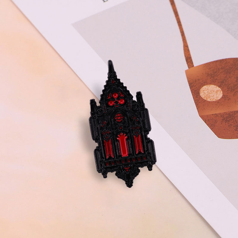 Gothic Church Brooch Mystisches Gebäude Emblem