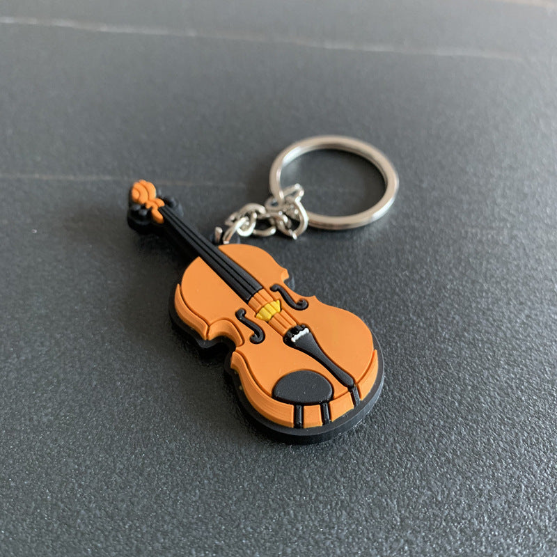 Llavero Colgante Suave de PVC de Guitarra Musical de Silicona
