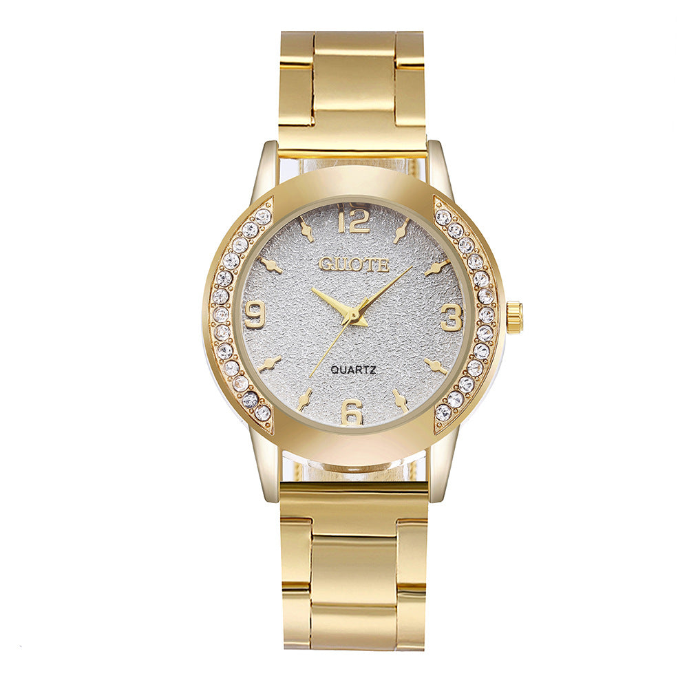 Reloj de cuarzo para mujer con caja de diamantes
