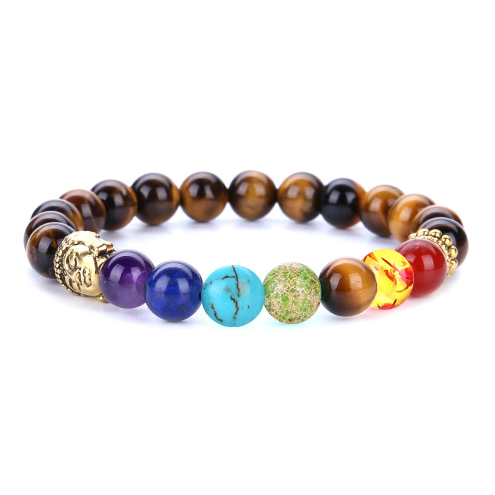 8mm Volcanic Rock Yoga Bracelet Agate Colorful Bracelet