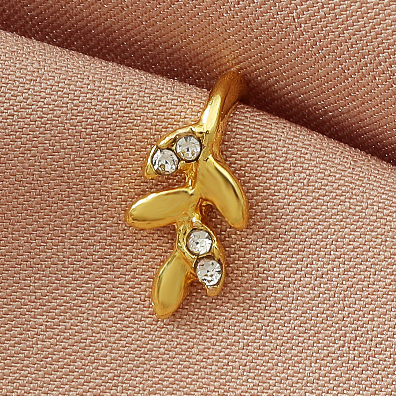 Anillos de nariz de circonio, de metal, con forma de U, hojas, corazón, piercing para la nariz