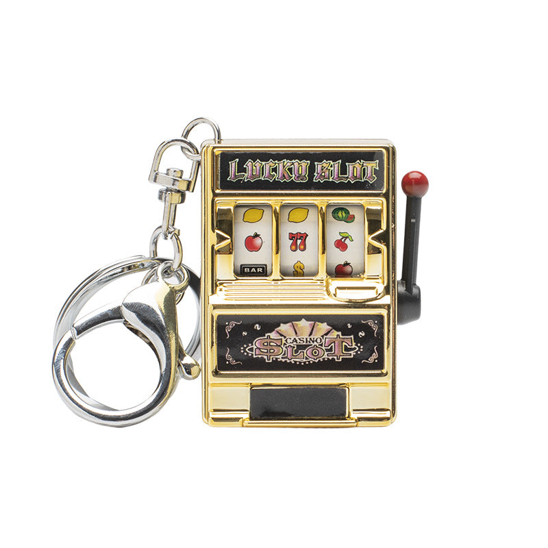 Mini Fruit Digital Lottery Novelty Palm Slot Machine Keychain