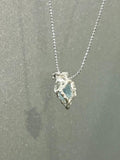Collar Corazón de Hielo Azul para Mujer
