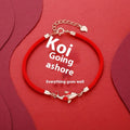 Handmade Koi Braided Rope Red Rope Bracelet For Women