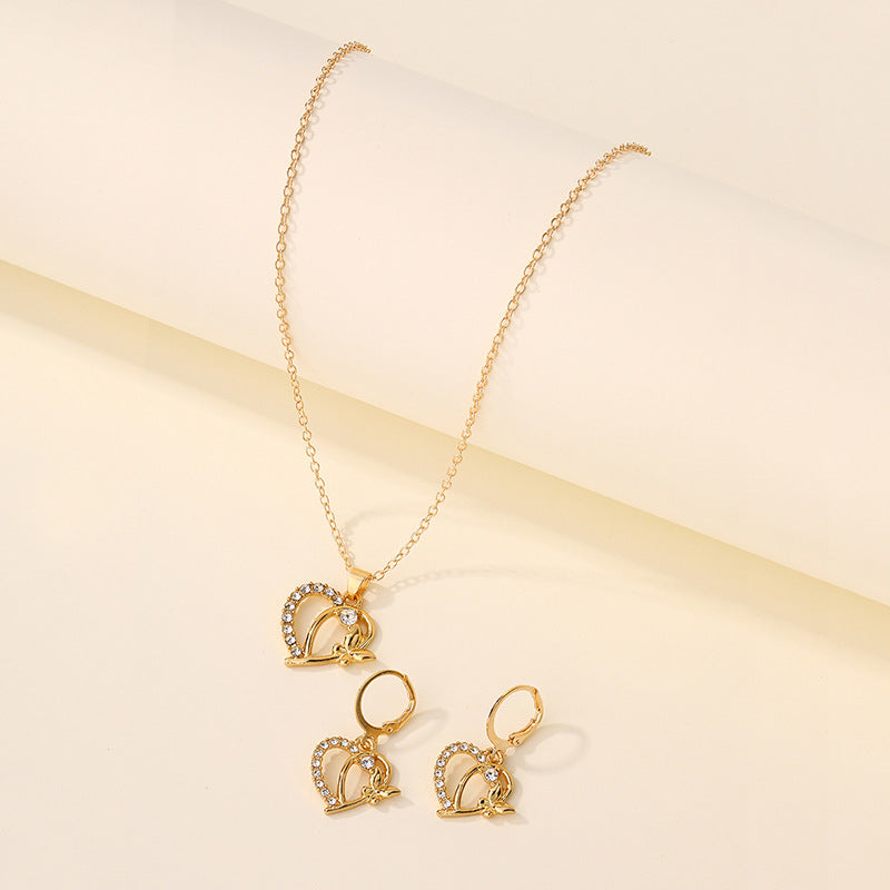 Mode Diamant Herz Ohrstecker Legierung Anzug Damen