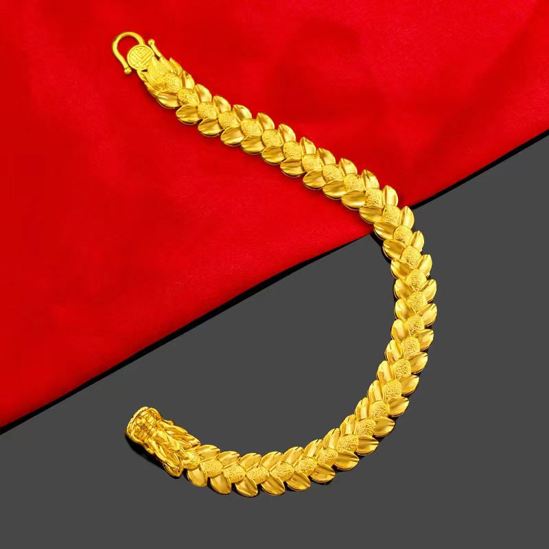 Dominanter Drachen-Placer-Goldarmreif für Herren mit Taschenbuchschnalle