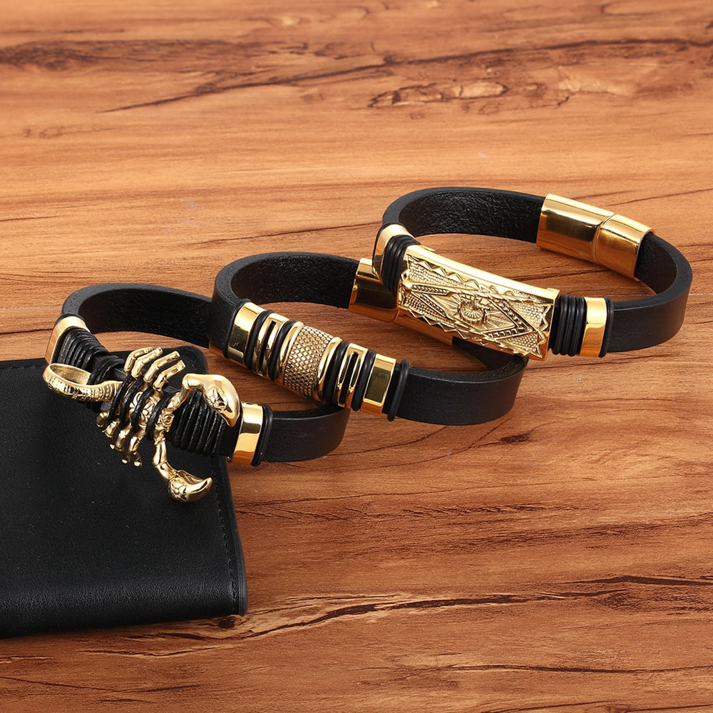 Skorpion Armband Leder Geflochtenes Armband Herren