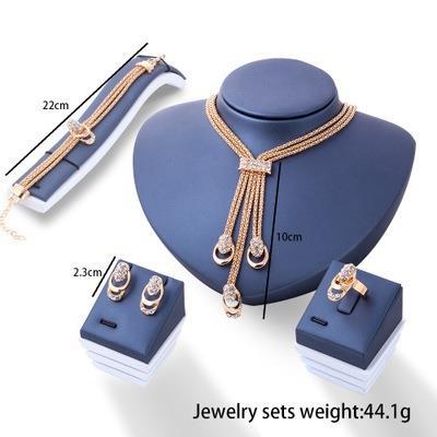 Brautschmuck-Set Halskette Ohrringe 4-teilig