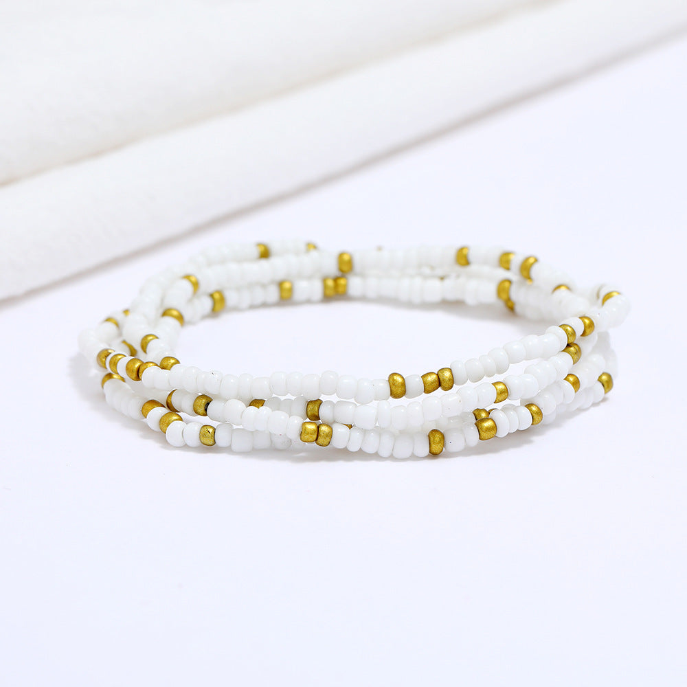 Women's Colorful Beaded Elastic Waist Chain