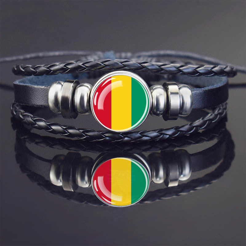 World Flag Bracelet Woven Twisted