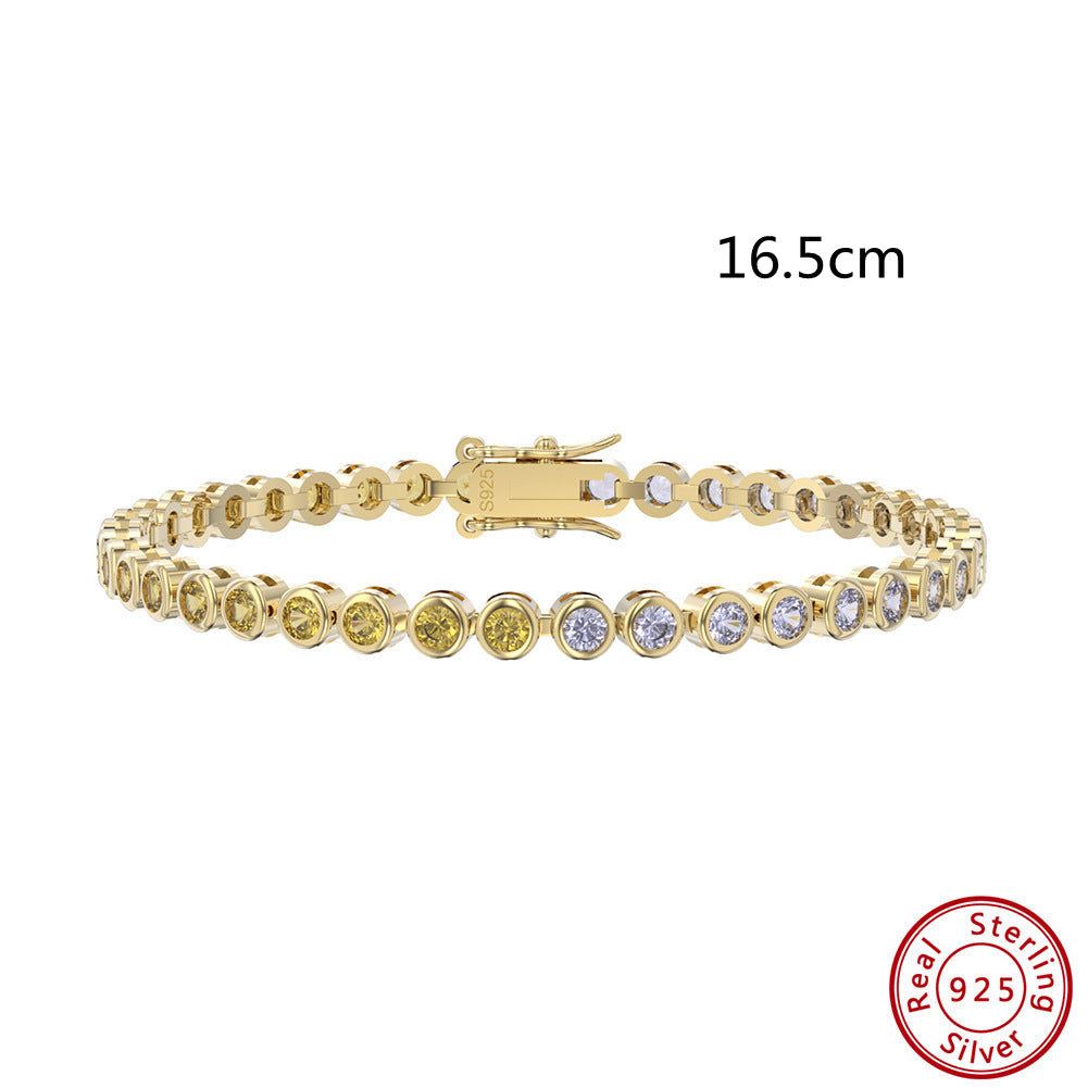 S925 Sterlingsilber Zweifarbiger Zirkon Modernes All-Match Armband