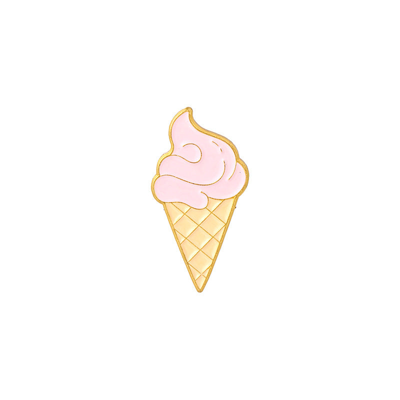 Broche de metal con diseño de leche, pizza, café, comida y juguetes, muy solicitado