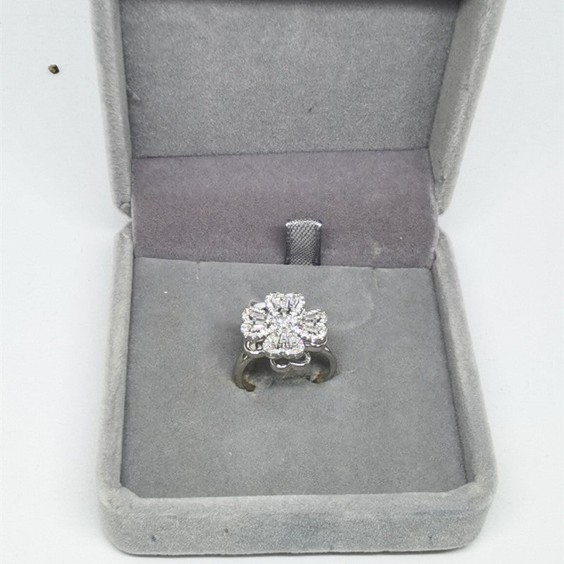 Kupfer drehbarer Ring Mikro-Einlage Fashion Damenring Zeigefingerring