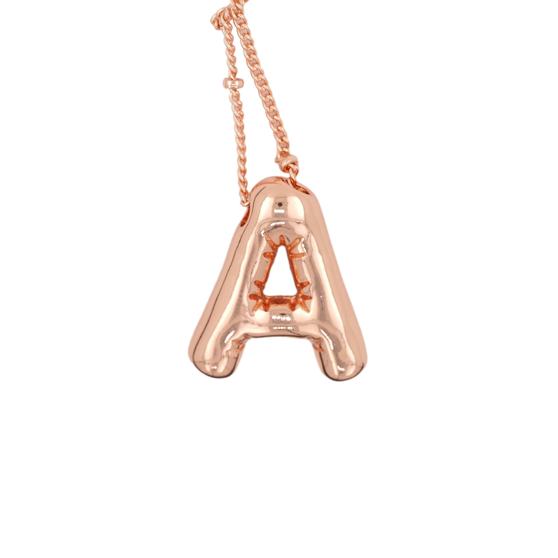 Glossy Letters Copper Pendant Necklace
