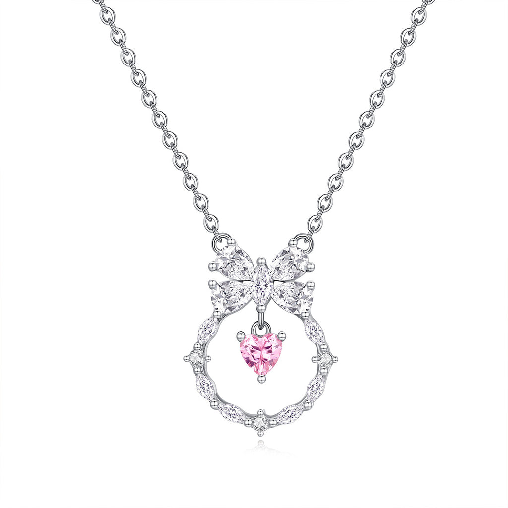 Damen modische All-Match-Halskette mit Zirkon-Anhänger aus Sterlingsilber