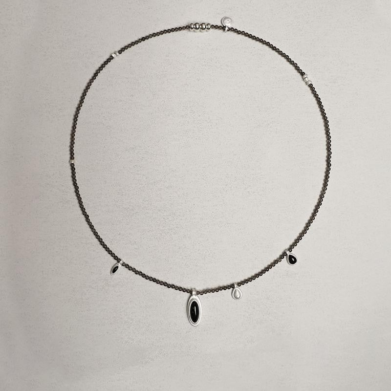 Sterling Silver Citrine Stitching Pendant Necklace 925 Silver White Turquoise Original Design Clavicle Chain