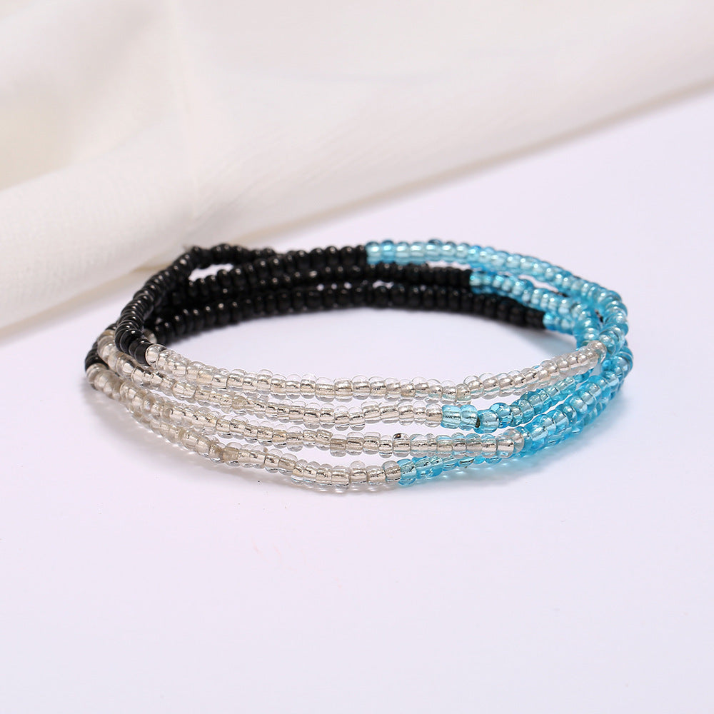 Women's Colorful Beaded Elastic Waist Chain