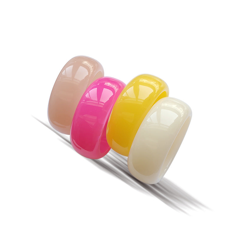 Round Resin Summer Jelly Color Dynamic Acrylic Bracelet