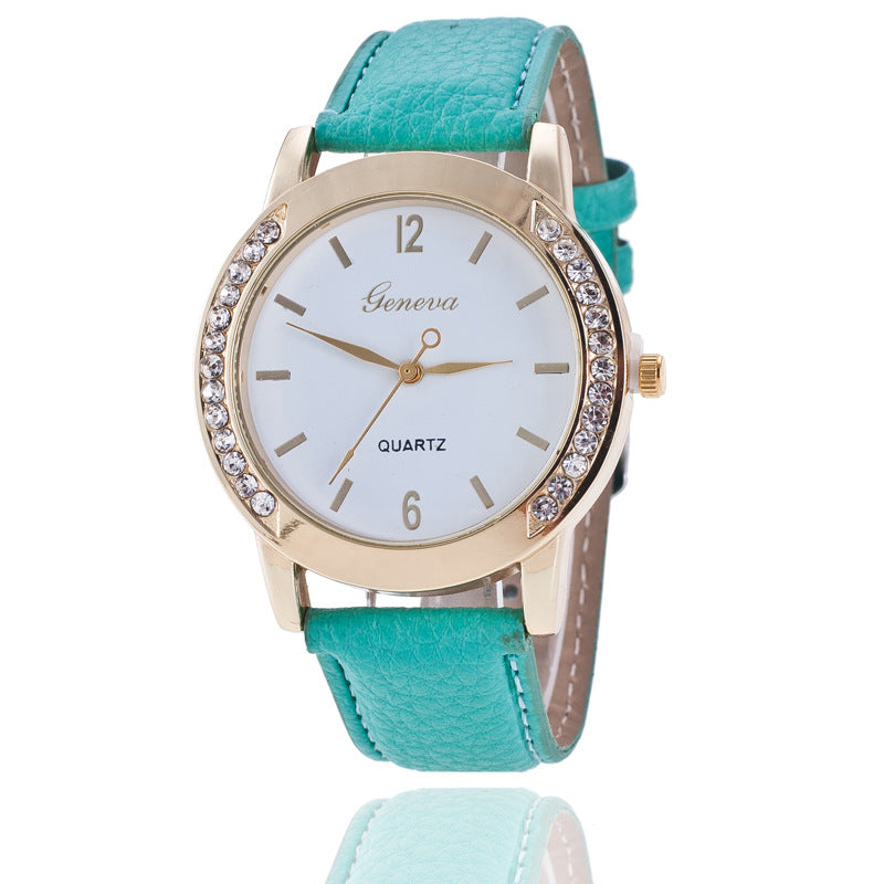 Reloj de cuarzo de diamantes Geneva para mujer