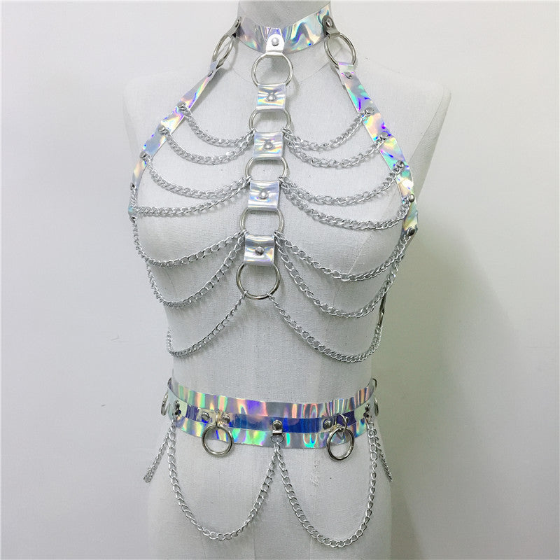 Cinturón de mujer de láser creativo y versátil con detalles de joyería