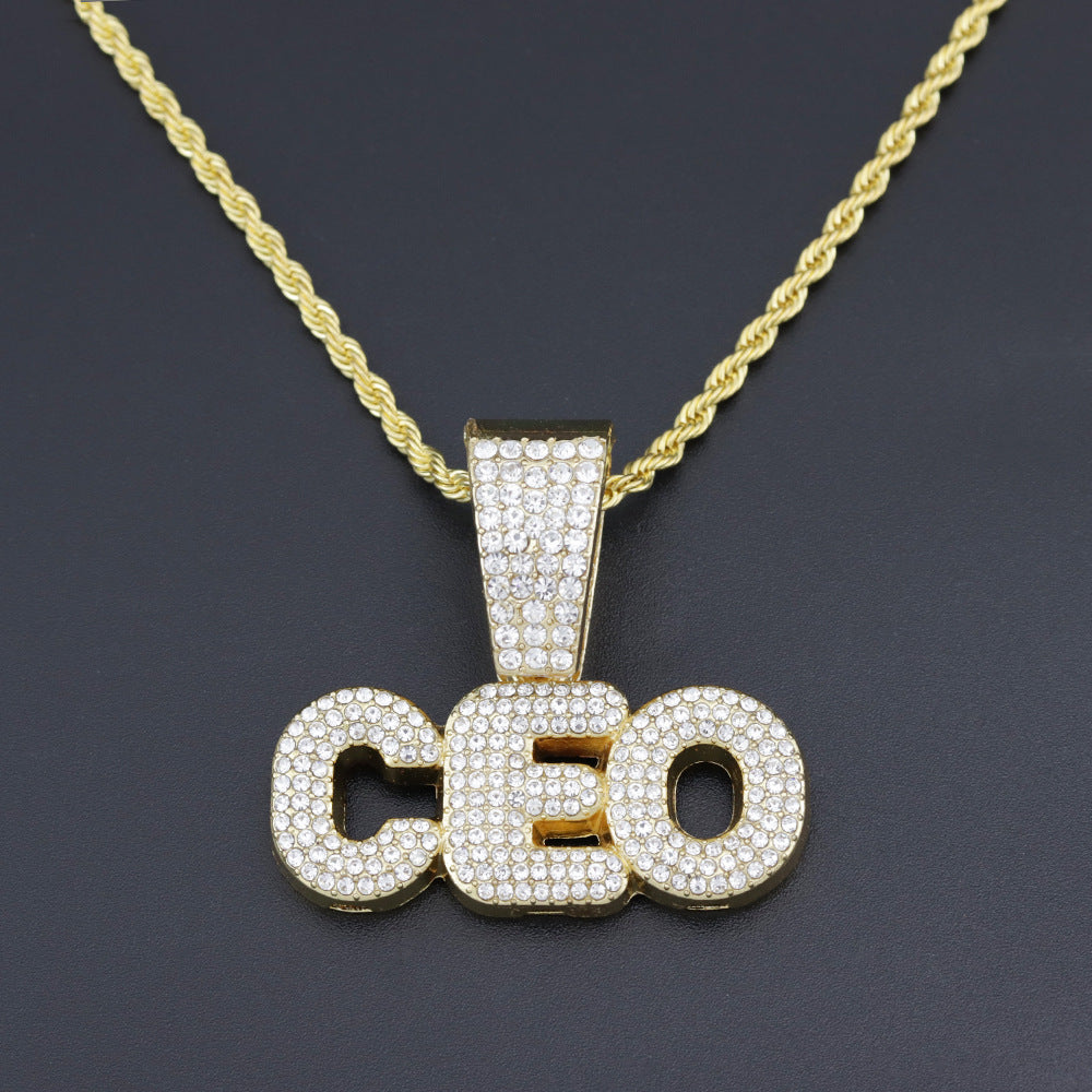 Monogram-Diamantanhänger-Halskette