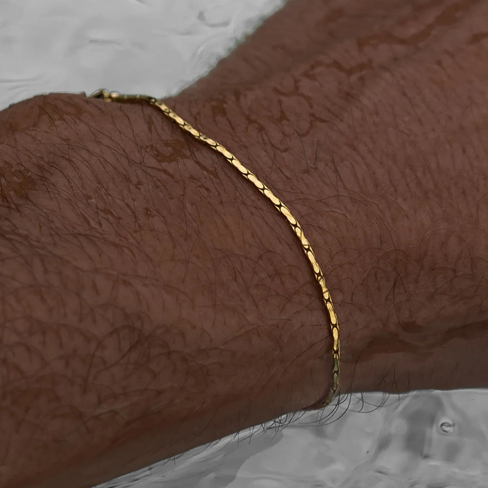 Pulsera de acero de titanio para hombre Diseño minimalista