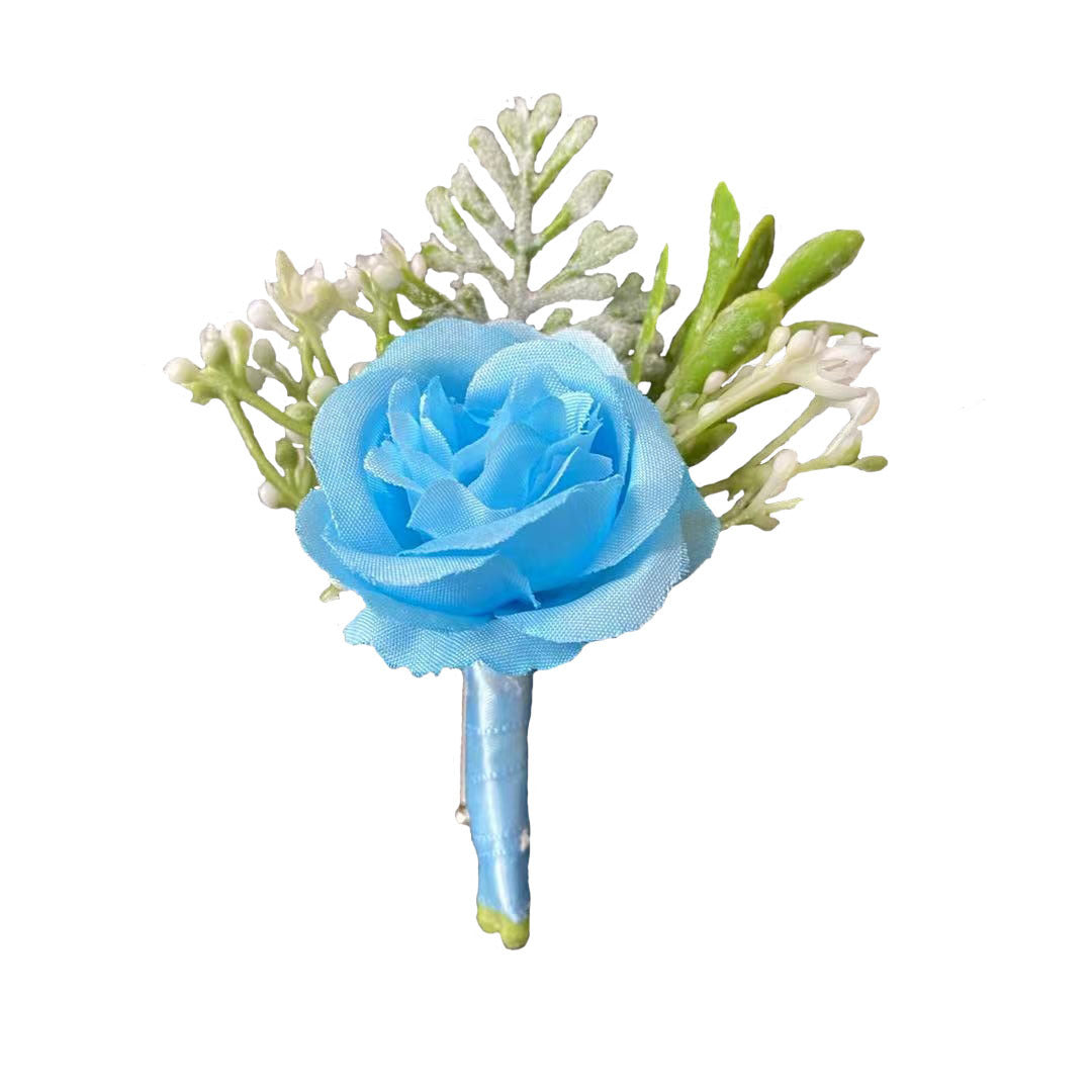 Koreanischer Stoff Braut und Bräutigam Korsage Rose Kleine Knospen Seidenblume vor der Heirat