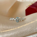 Anillo de Aguamarina y Diamantes de Moda Femenina