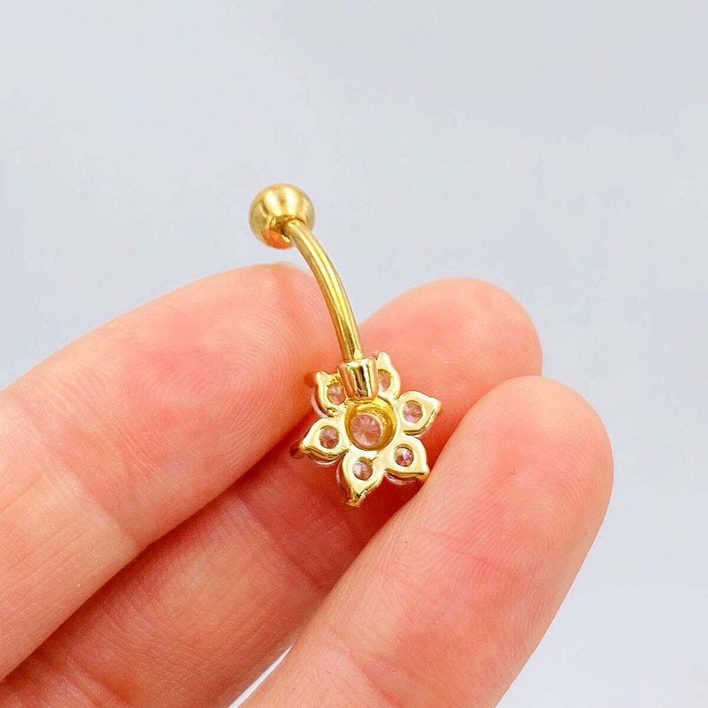 Anillo de ombligo de diamante de acero inoxidable para el cuerpo