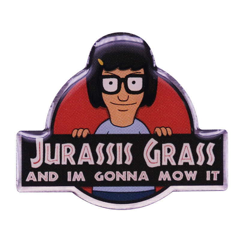Pin Broche de esqueleto de dinosaurio, accesorios de insignia verde