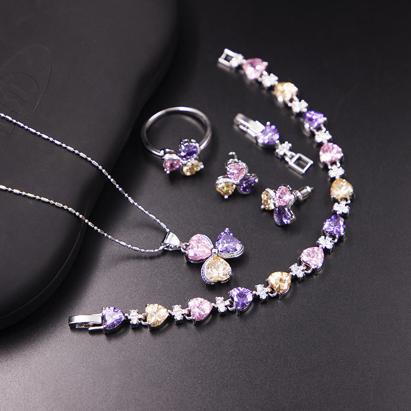 Clover Zirkon-Diamant-Schmuckset für Damen