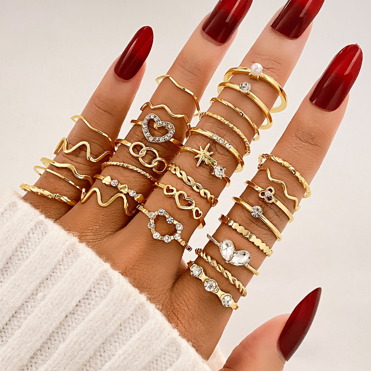 Ring Damen Nischen Senior Knöchelring 23-teiliges Set