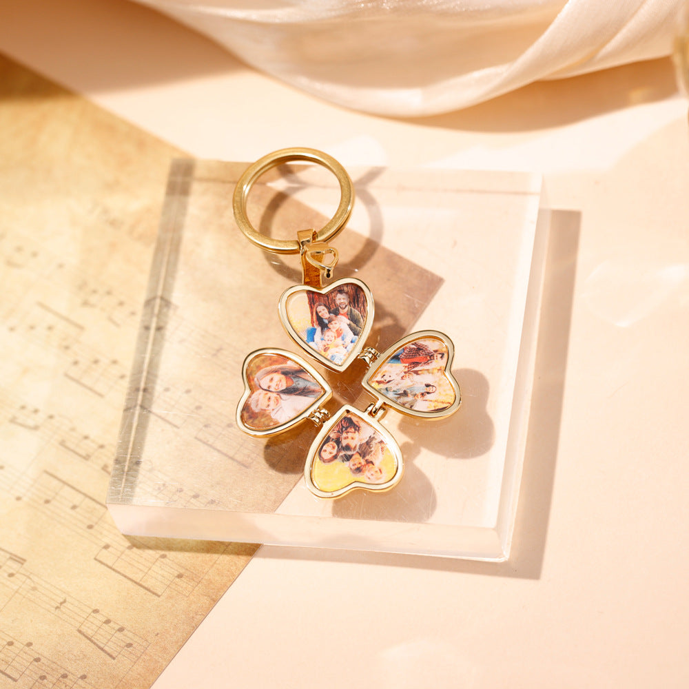 Colgante de joya plegable con forma de corazón de melocotón tridimensional
